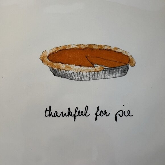 Rae Dunn Magenta Fall Collection Thankful for Pie 9 " Pie Plate Dish Ceramic - Picture 2 of 8